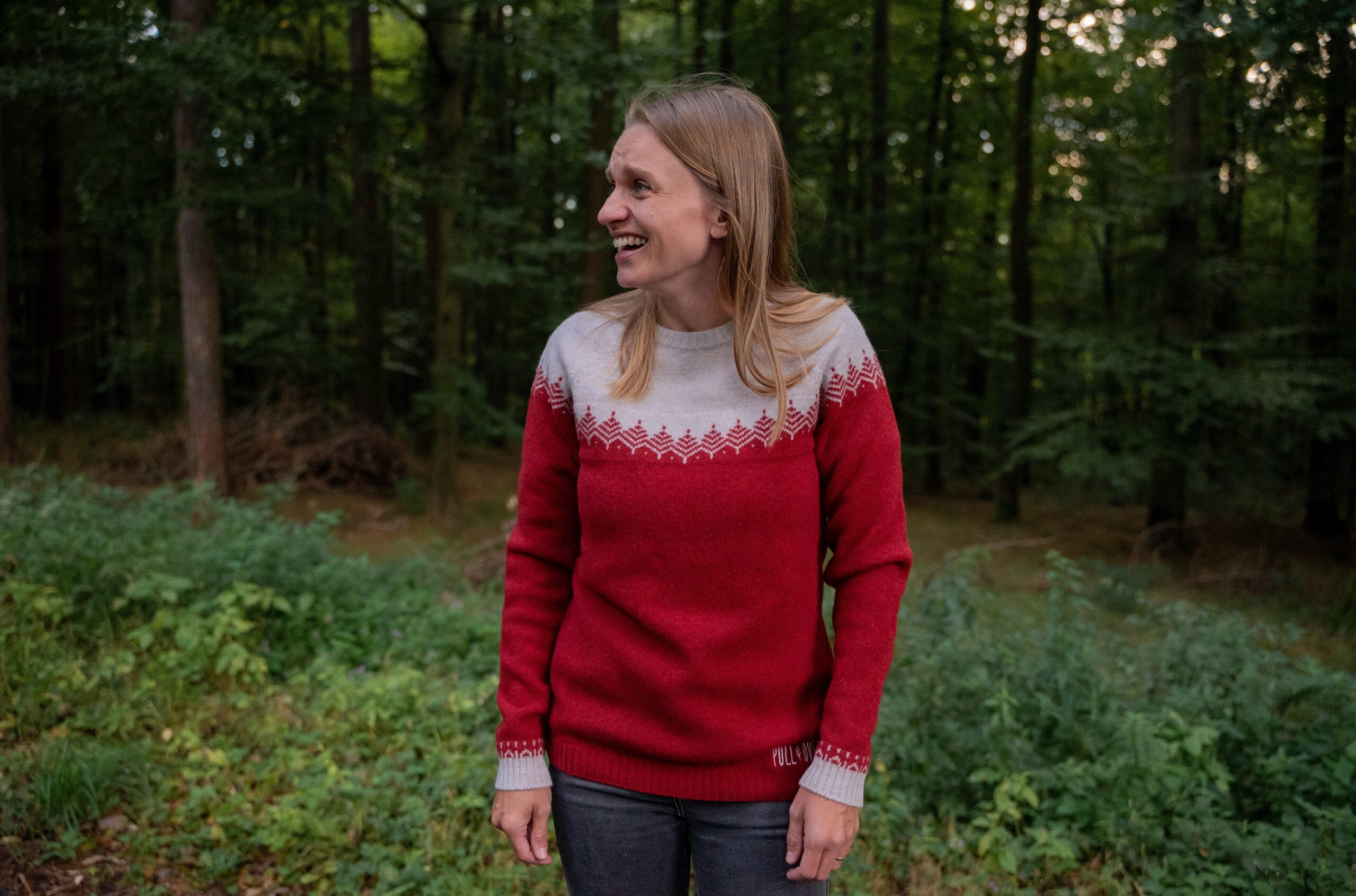 Merino svetr Pullover - Červený - Obrázek 2
