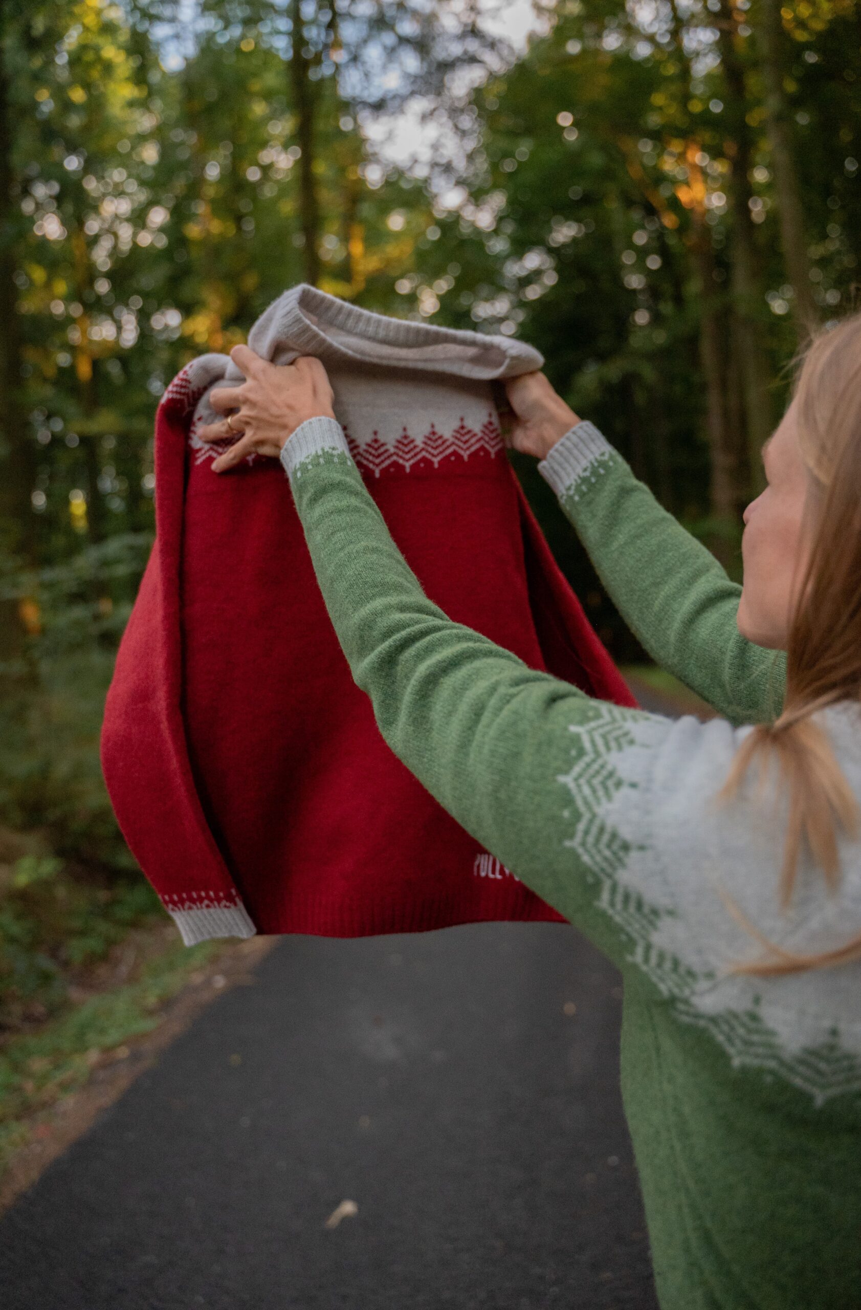 Merino svetr Pullover - Červený - Obrázek 4