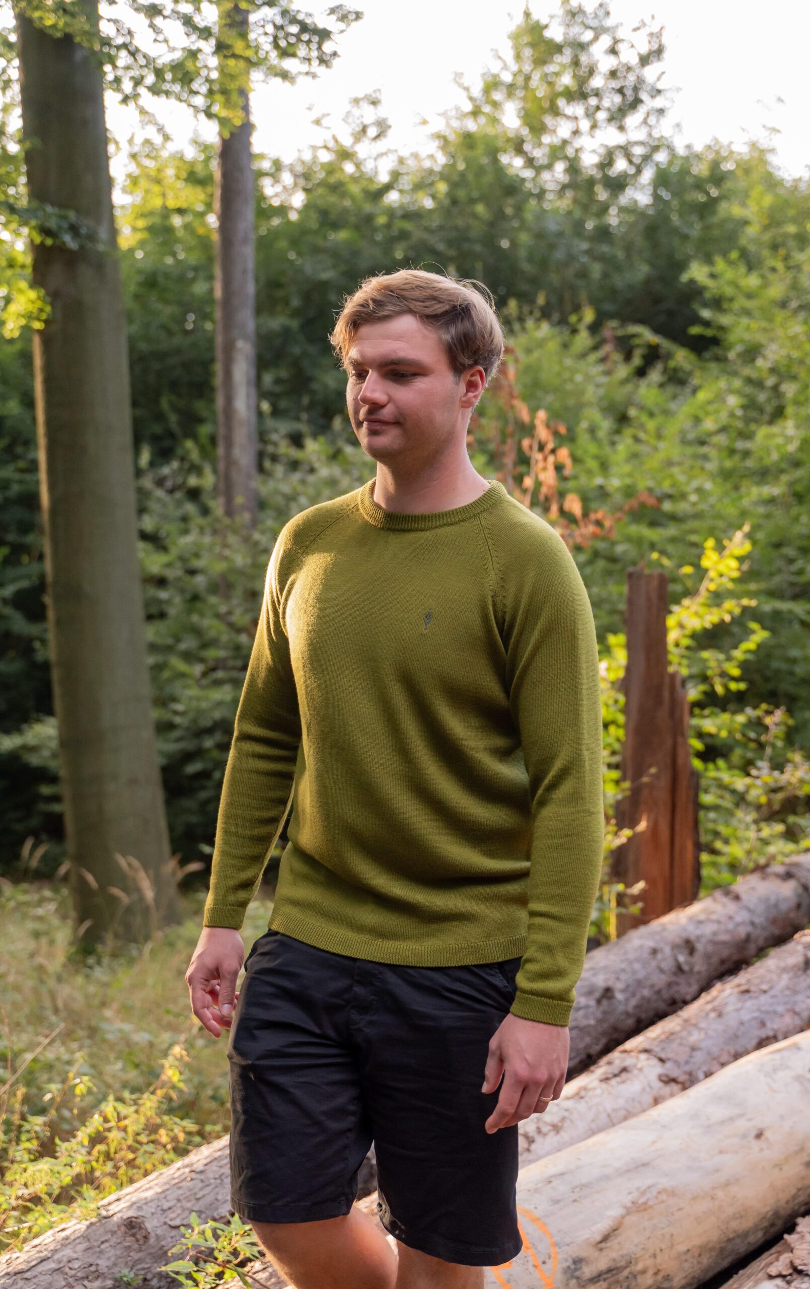 Merino svetr Pullover - Olivový emblem - Obrázek 3